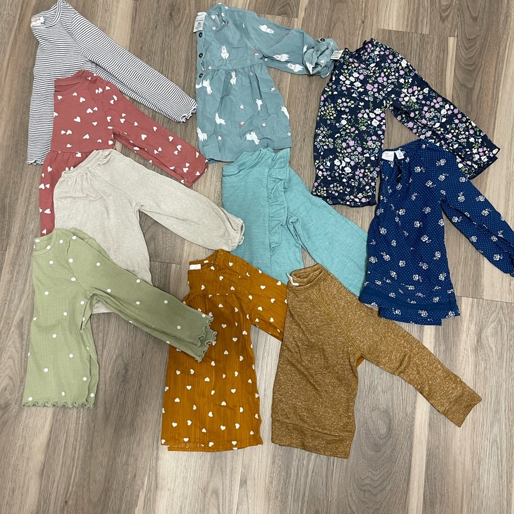 Colorful Toddler Girl Long Sleeve Tops Set